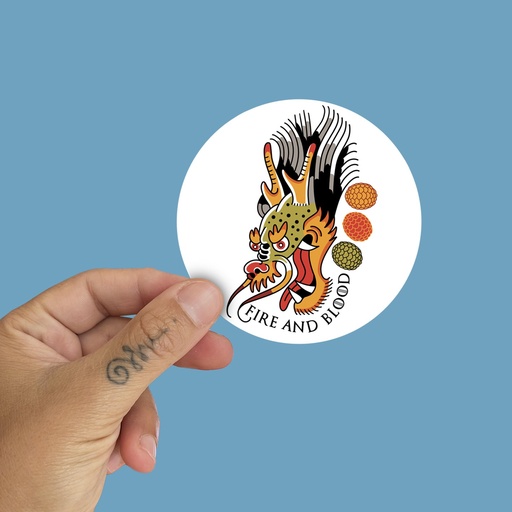 Pegatina GOT Fire and Blood Dragon Targaryen by la barbuda