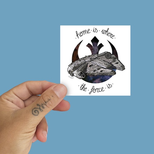 Pegatina Home is where the Force is by la barbuda