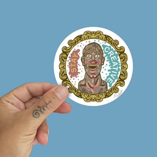 Pegatina Art Attack Stay Creative Cabezón by la barbuda