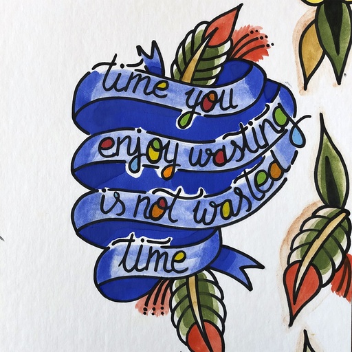 Acuarela grande Time you enjoy wasting