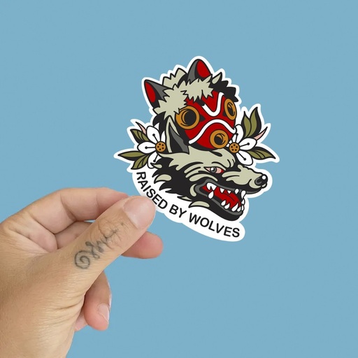 Edición limitada pegatina vinilada Mononoke raised by wolves