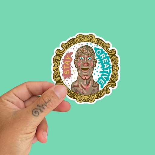 Edición limitada pegatina vinilada Stay Creative cabezon