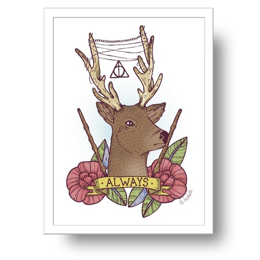 Lámina Expecto Patronum Ciervo de la barbuda