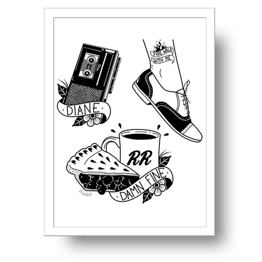 Lámina Fire walk with me tattoo flash