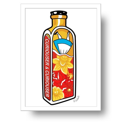 Lámina botella Curiouser and Curiouser