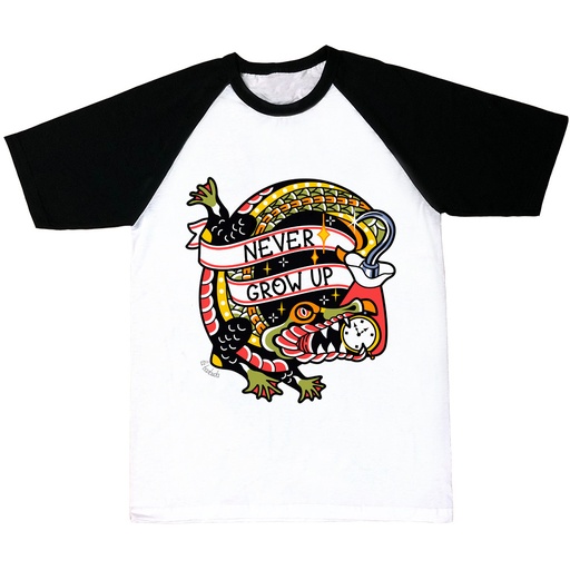 Camiseta mangas negras Garfio Never Grow Up