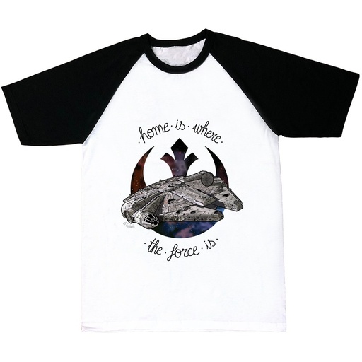 Camiseta mangas negras Home is where the Force is