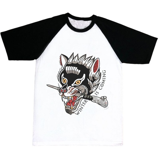 Camiseta mangas negras Winter is coming Lobo