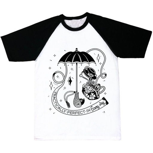 Camiseta Practically perfect manga negra
