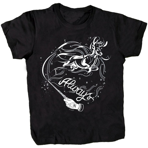Camiseta negra Always Ciervo Patronus
