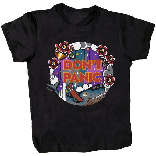 Camiseta negra Don't Panic Ballena 42
